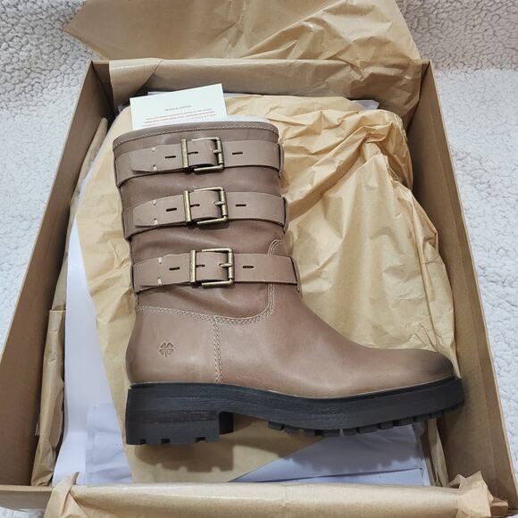 New Lucky Brand Women's Cheviss Motorcycle Boot  Silver Cloud size 6 - Picture 2 of 7